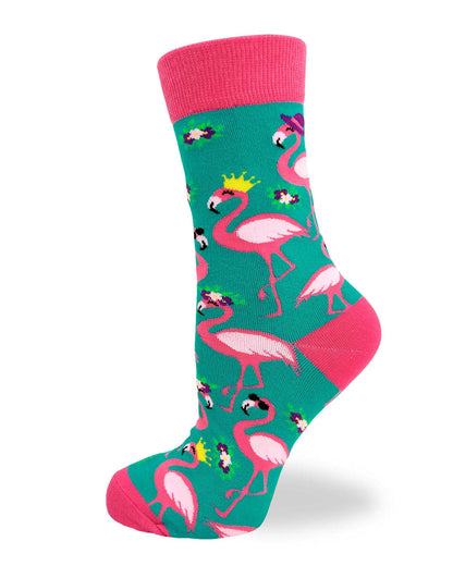 I Don't Give a Flock Women's Crew Socks Featuring Pink Flami