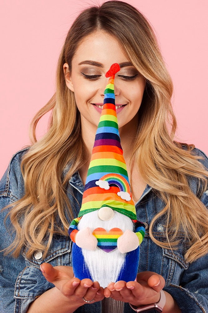 Rainbow Pointed Hat Gnome