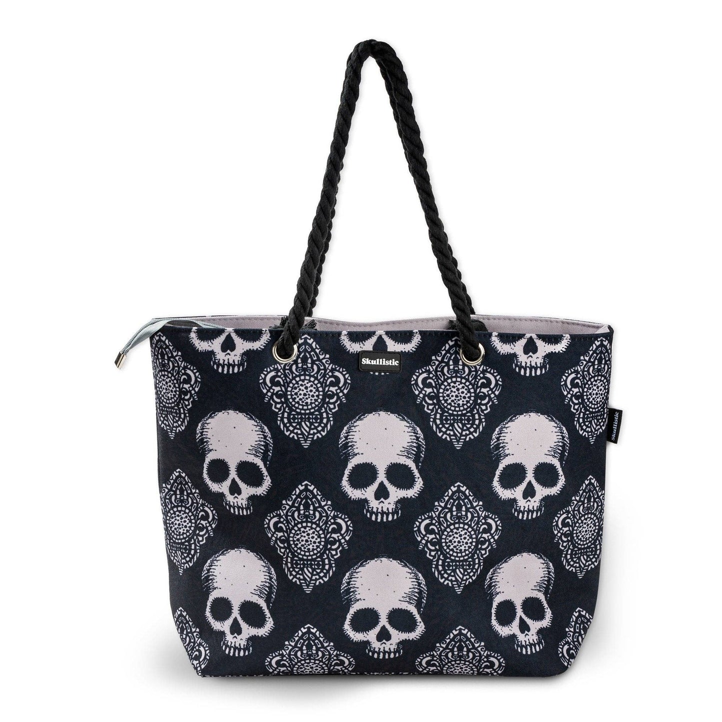 Skullistic Gothic Black Skull Shoulder Beach Bag