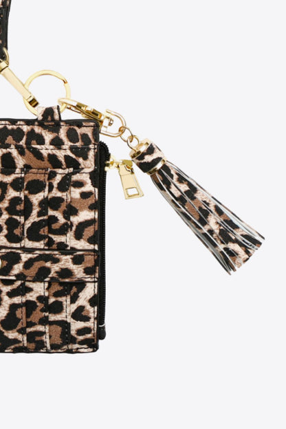 Leopard Tassel Keychain with Wallet