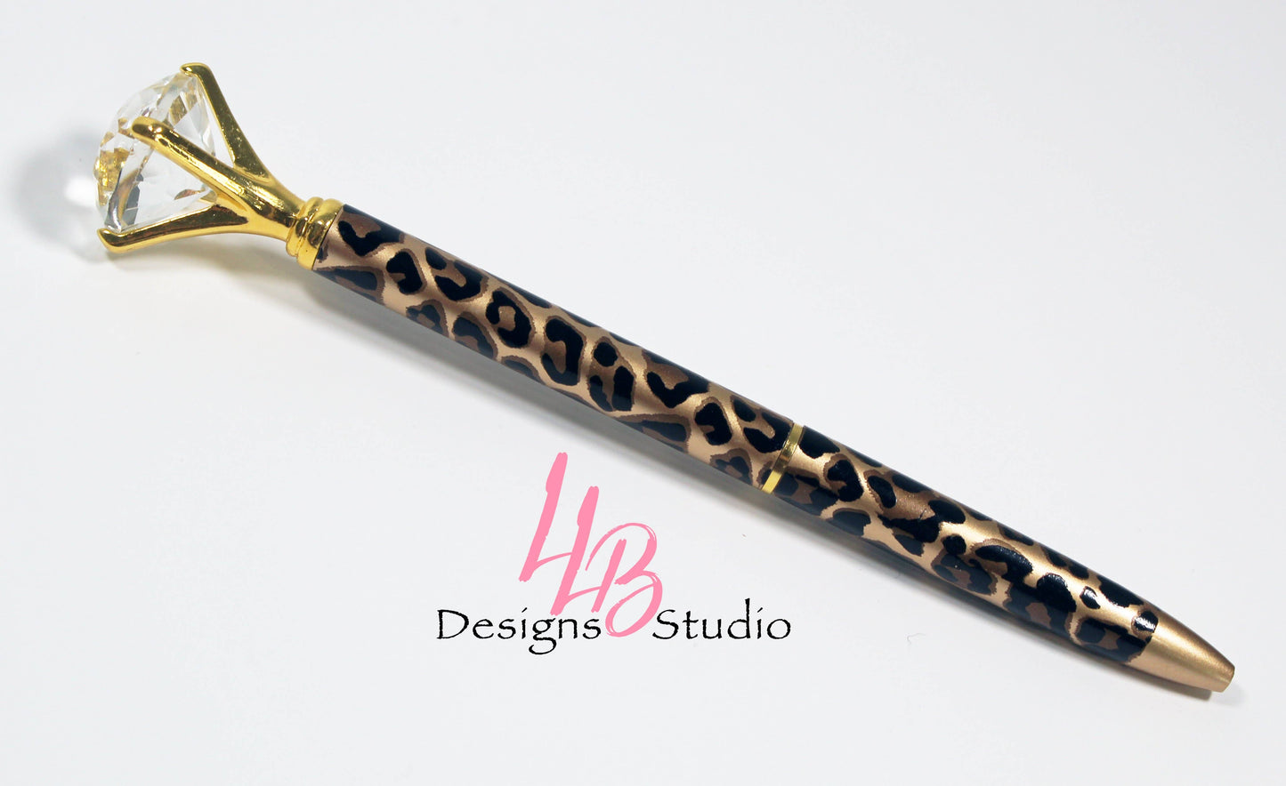 Leopard Gemstone- Black ink pen