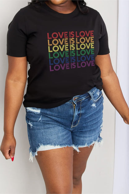 Simply Love Full Size LOVE IS LOVE Graphic Cotton Tee