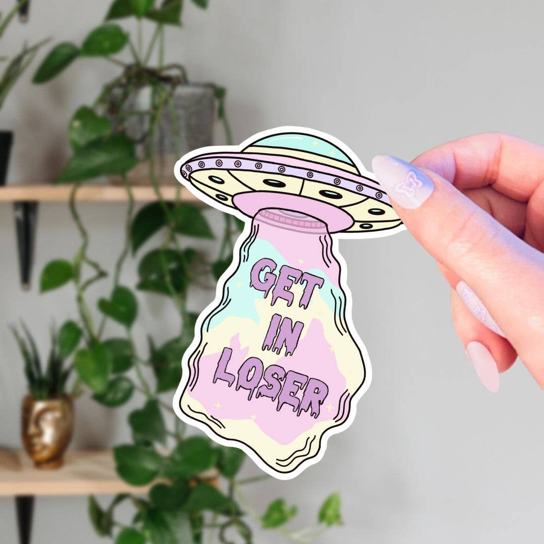 Get In Loser Pastel Goth UFO Sticker