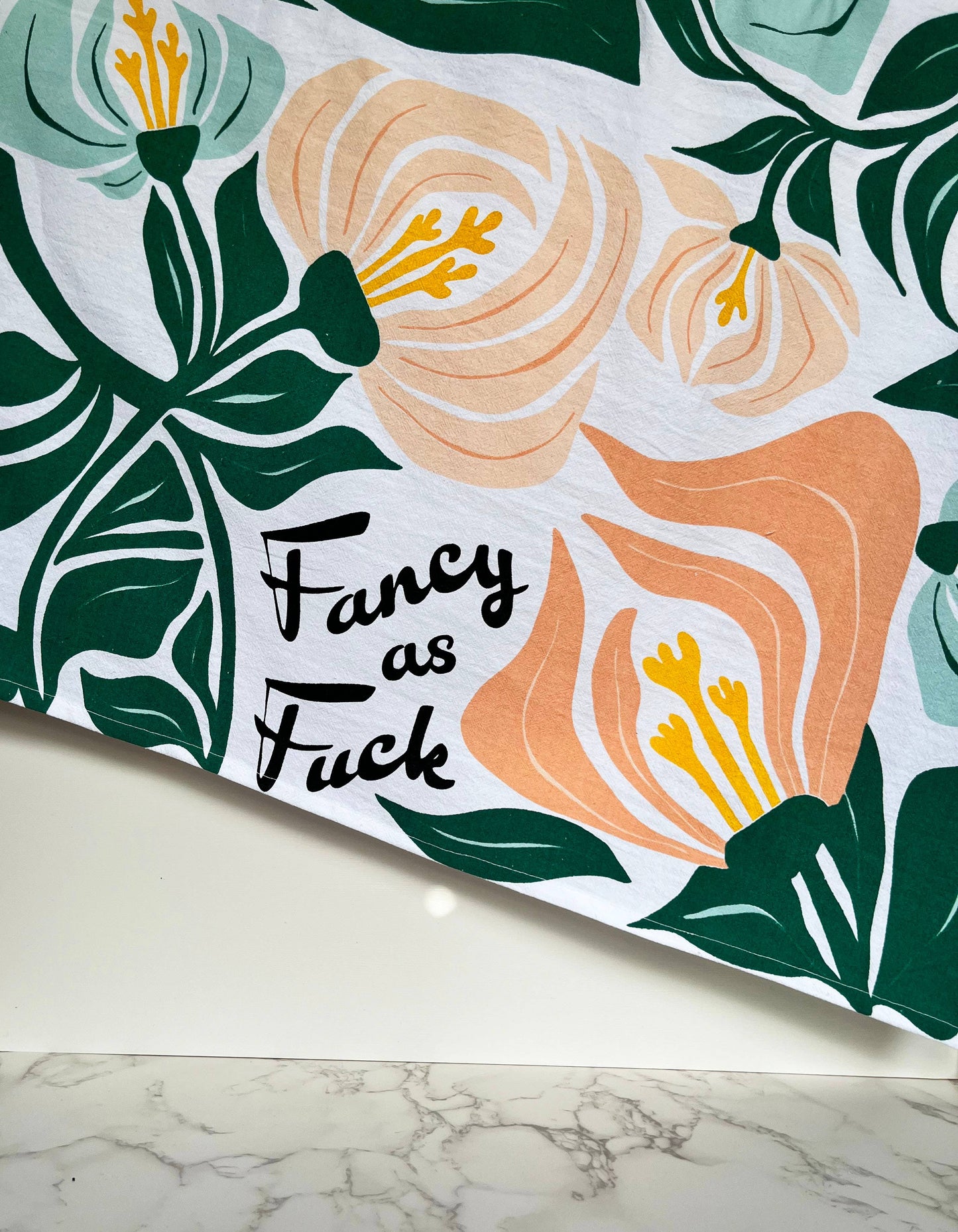 Fancy as Fuck Flower Kitchen Towel