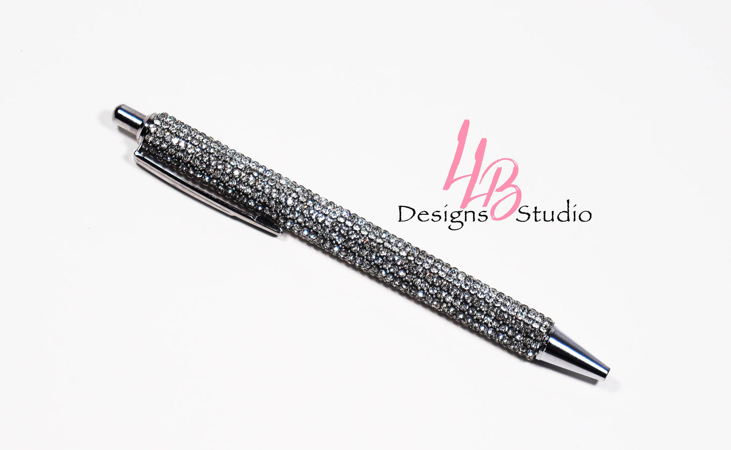 Silver Rhinestone: Black Pen